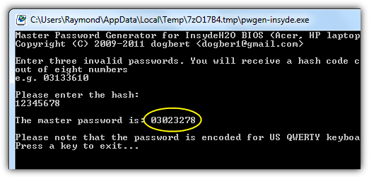 Dell master bios password generator